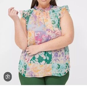 NWT Womens Lane Bryant Split-Neck Popover Tank